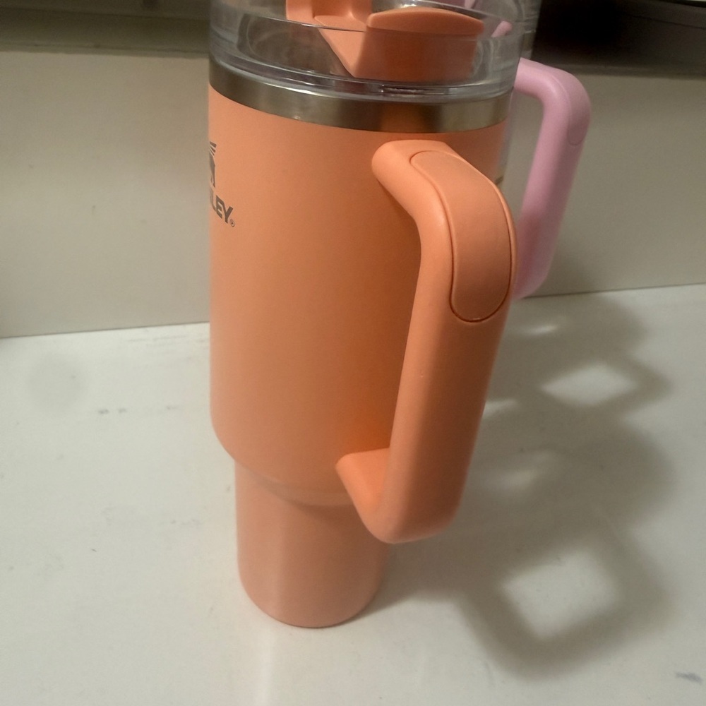 Stanley Coral Orange Insulated Travel Mug with Handle - Picture 6 of 12